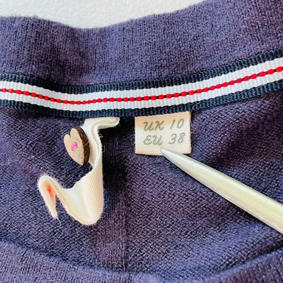 White Stuff Purple Wool Blend Button Sides Scoop Neck Long Sleeve UK Sweater 8 - Picture 6 of 11